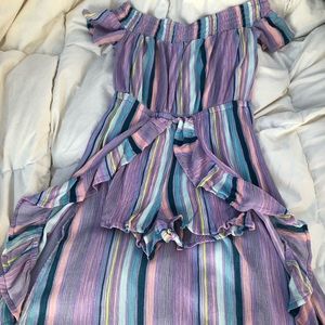 Striped shorts jumpsuit